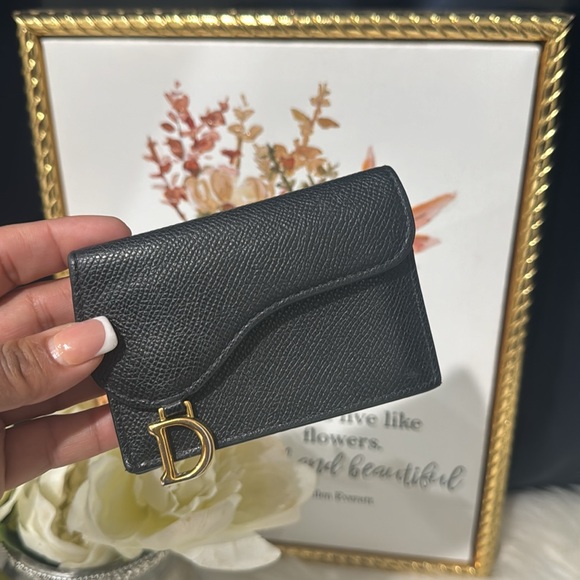 🖤Dior Saddle Bloom Card Holder Black Goatskin - Picture 5 of 17